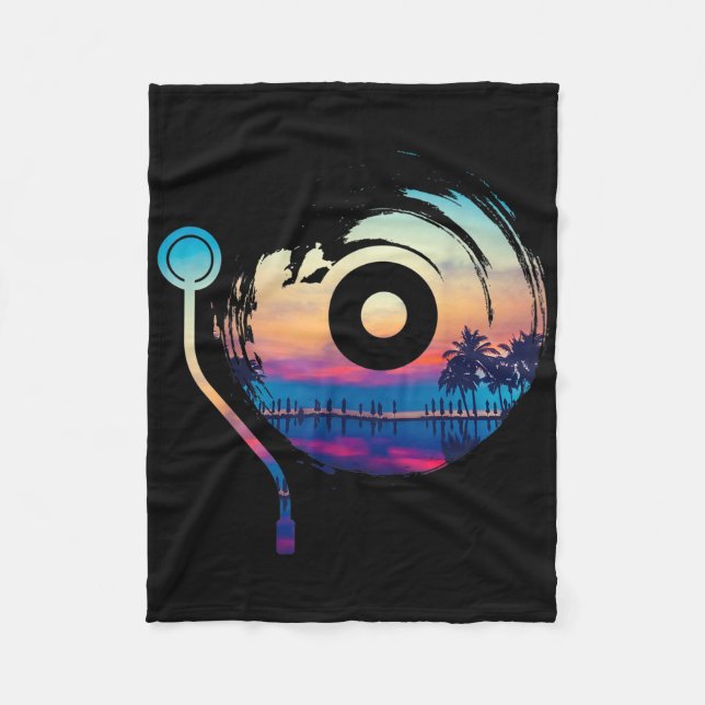 Vinyls Lp Record - Summer Beach Sunset Vinyl Fleecedecke (Vorderseite)