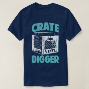 Vinylsüchtig-Junkie-Kiste Bagger-DJ-Spaß-T - Shirt