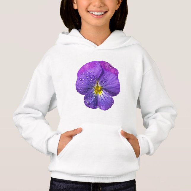 Viola Blume Hoodie (Vorderseite)