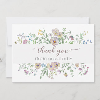 Viola & Eucalypt Floral Thank you Card Einladung