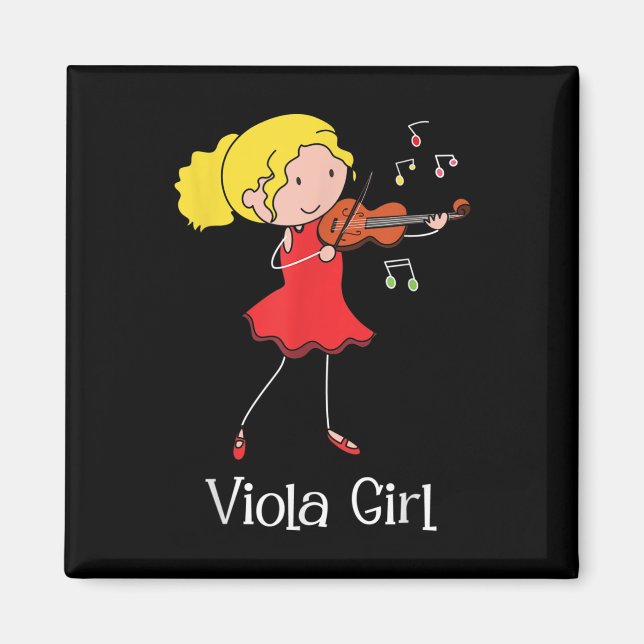 Viola Girl - Violist Symphony Band Jazz Music Lieb Magnet (Vorne)