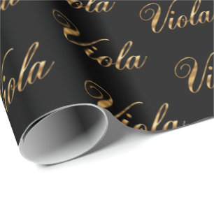 Viola gold Design Lettering Geschenkpapier
