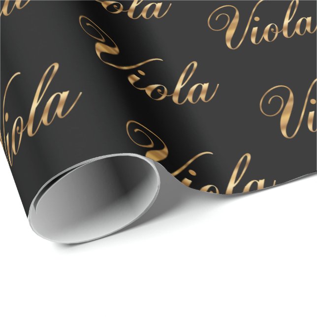 Viola gold Design Lettering Geschenkpapier (Rolleneckpunkt)