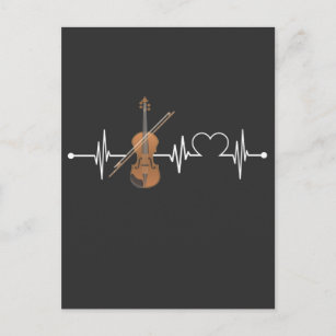 Viola Heartbeat Violin Player Orchestra Musiker Postkarte
