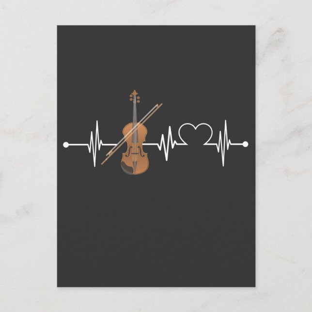 Viola Heartbeat Violin Player Orchestra Musiker Postkarte (Vorderseite)