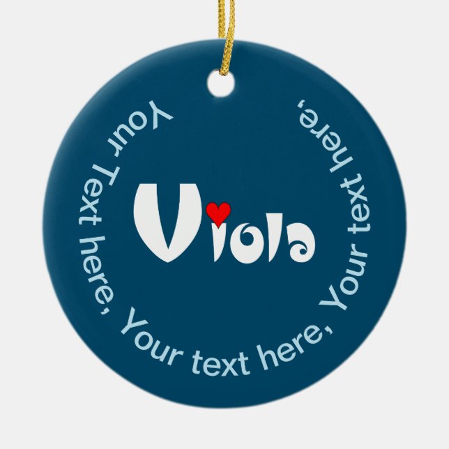 Viola Kleines Herz Keramik Ornament (Vorne)