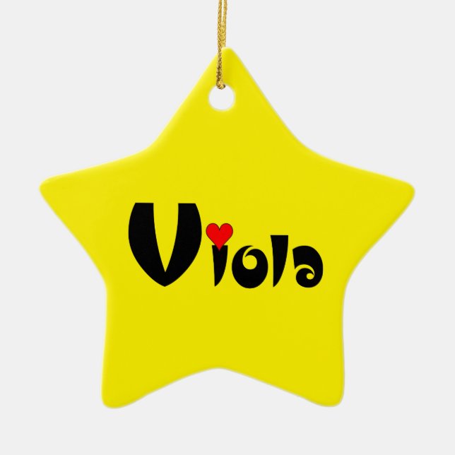 Viola Kleines Herz Keramik Ornament (Vorne)