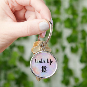 Viola Life Alto Clef Lila Pink Wasserfarbe Schlüsselanhänger