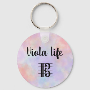 Viola Life Alto Clef Lila Rosa Aquamarine Wasserfa Schlüsselanhänger