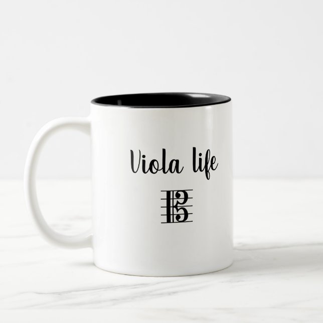 Viola Life Alto Clef Music Zweifarbige Tasse (Links)