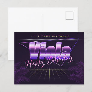 Viola Name Vorname lila Postkarte Geburtstag