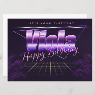 Viola Name Vorname lila retro Karte Geburtstag