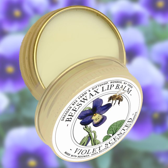 Viola Odorata Violet Lip Balm Runder Aufkleber (Von Creator hochgeladen)