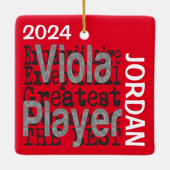 Viola Player Extraordinaire CUSTOM Keramikornament (Rückseite)
