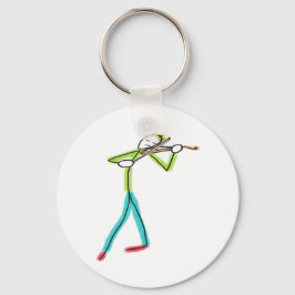 Viola Playing Stickman Schlüsselanhänger