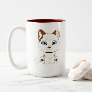 Viola Snow Dog Süßer Cartoon-Hund-Geschenk für Hun Zweifarbige Tasse