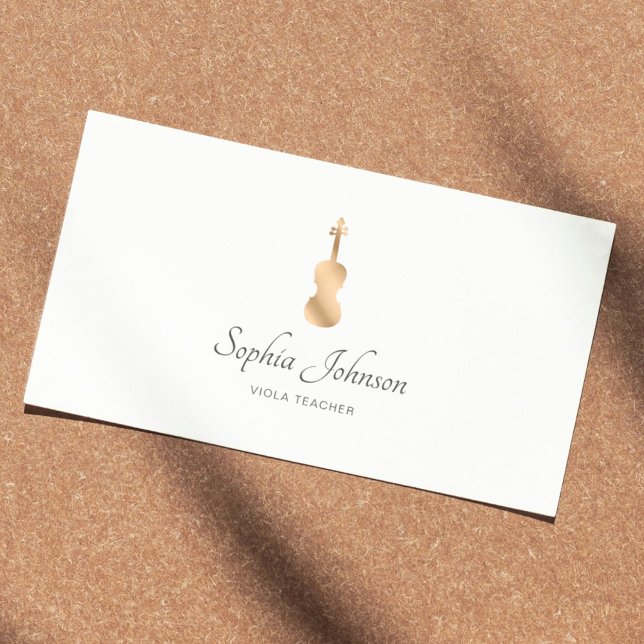Viola Teacher Gold Beruflich White Visitenkarte (Von Creator hochgeladen)