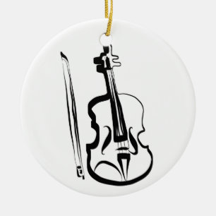 Viola und Bow von Leslie Harlow Keramik Ornament
