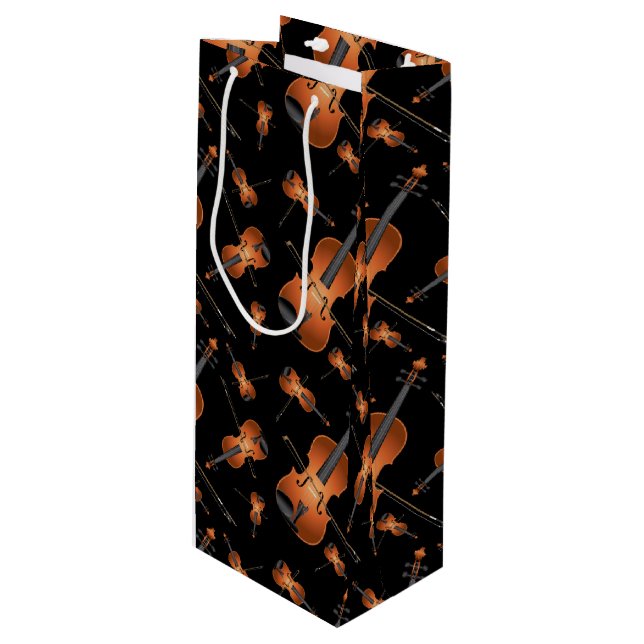 Viola Violin Music Teacher Musiker Geschenktüte Für Weinflaschen (Vorderseite Schrägansicht)