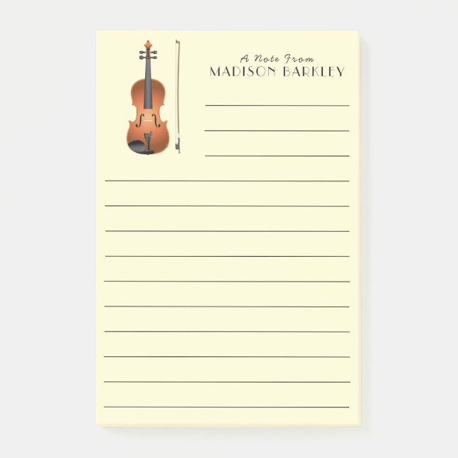 Viola Violin Music Teacher Musiker Post-it Klebezettel (Vorderseite)