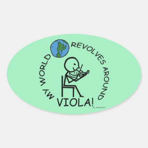 Viola - Weltumdrehungen um Oval-Aufkleber Ovaler Aufkleber