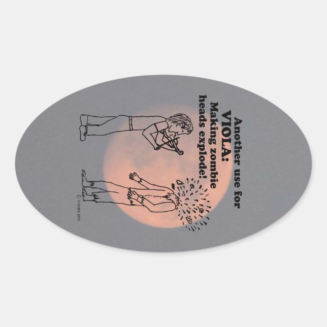 Viola Zombie Explode Oval Sticker (Vorderseite)