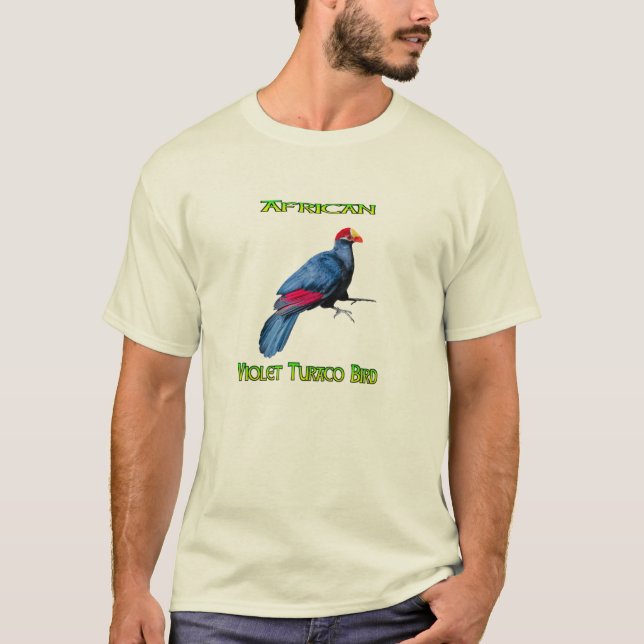 Violet African Turaco Bird T-Shirt (Vorderseite)