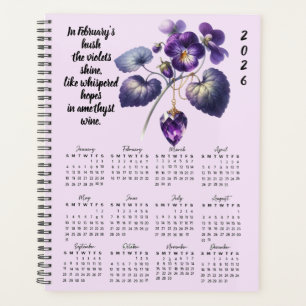 Violet & Amethyst Februar-Verse – 2026 Volljahr Planer