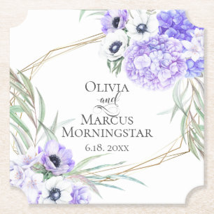 Violet Anemone Floral Bouquet Luncheon Untersetzer