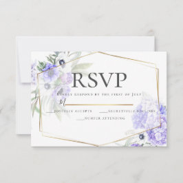 Violet Anemone Floral Wedding RSVP Einladung
