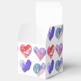 Violet Aqua Pink Hearts 5 Papierbox Geschenkschachtel