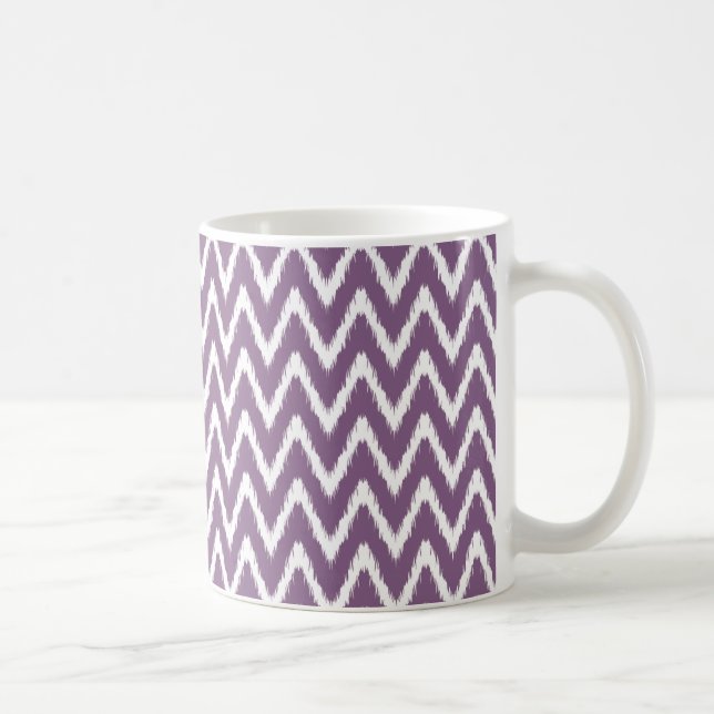 Violet Asian Moods Ikat Chevrons Kaffeetasse (Rechts)