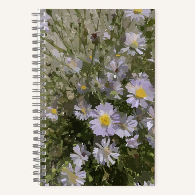 Violet Asters Notebook Notizbuch (Vorderseite)