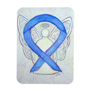 Violet Awareness Ribbon Angel Art Magnet