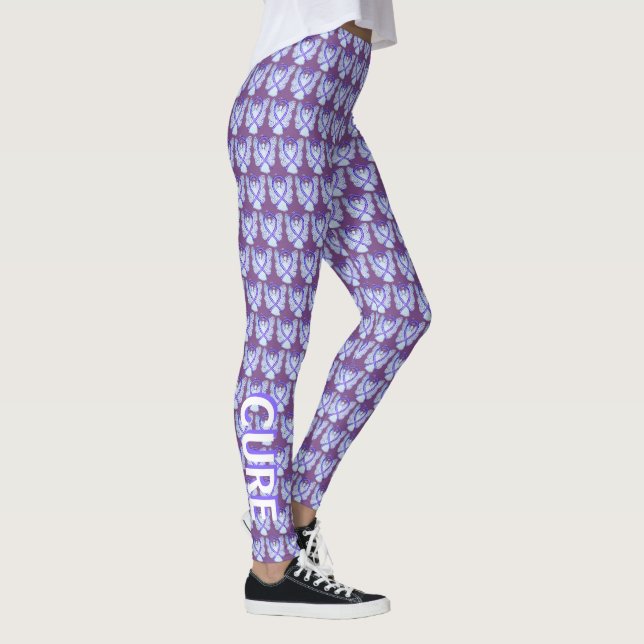 Violet Awareness Ribbon Hope & Cure Angel Leggings (Rechts)