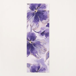 Violet Blooms Watercolor Purple Flowers Painted Yogamatte