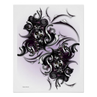 "Violet Blossom Abstraction", Glossy Poster