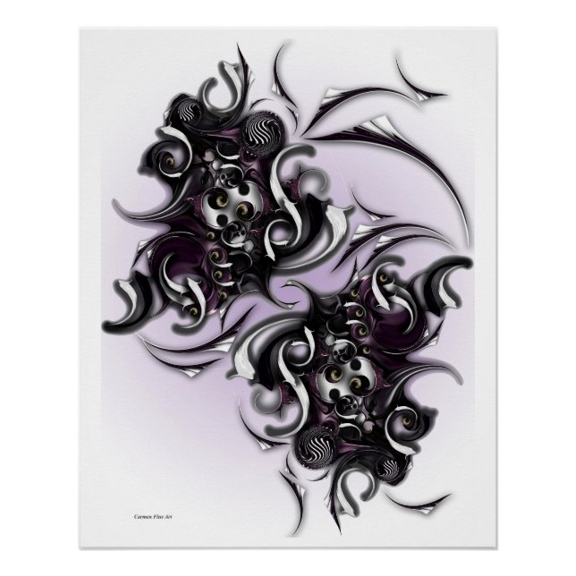 "Violet Blossom Abstraction", Glossy Poster (Vorderseite)