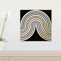Violet Blue Abstrakt Wave Lines Art Muster Gold