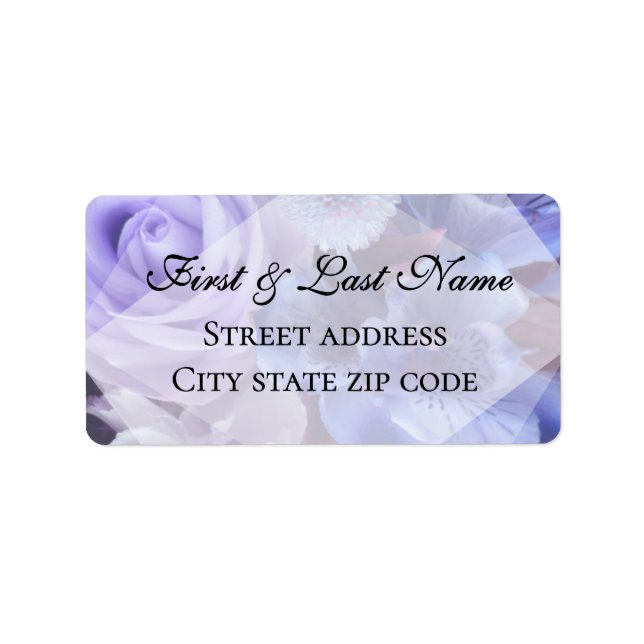 Violet Blue Florals Adressaufkleber (Vorne)