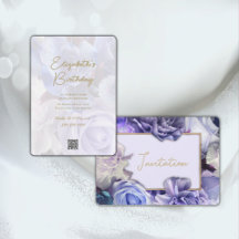 Violet Blue Rose Geburtstagsparty Einladung