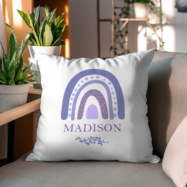 Violet Boho Rainbow Personalisiert Throw Kissen (Von Creator hochgeladen)