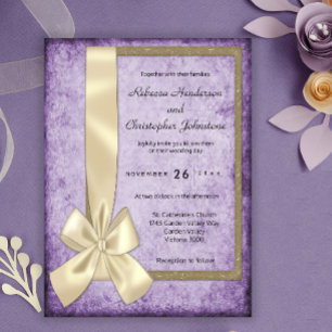 Violet Boho Rustic Wedding Einladung