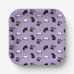 Violet Bookish Bibliophile Bibliothekarisches Buch Pappteller