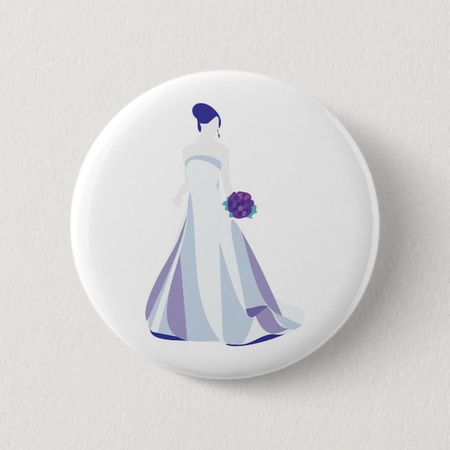 Violet Bouquet Bride Button (Vorderseite)