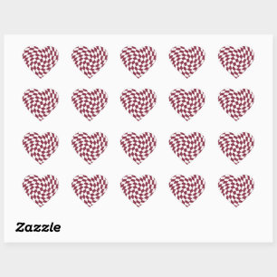 Violet Burgundy Wedding Collection Karo überprüft Herz-Aufkleber