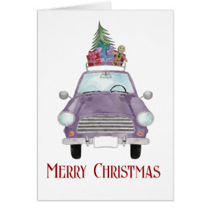 Violet Car mit Weihnachtsgeschenken
