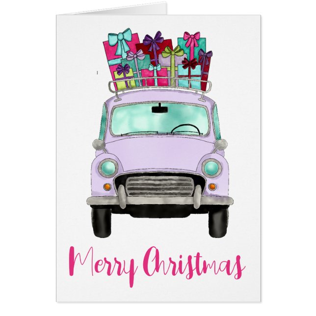 Violet Car mit Weihnachtsgeschenken (Vorne)