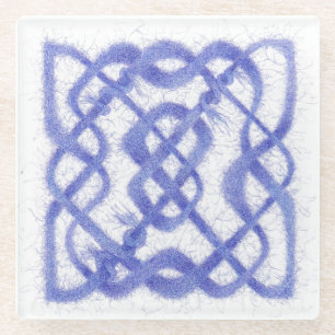 VIOLET CELTIC KNOT Glass Untersetzer