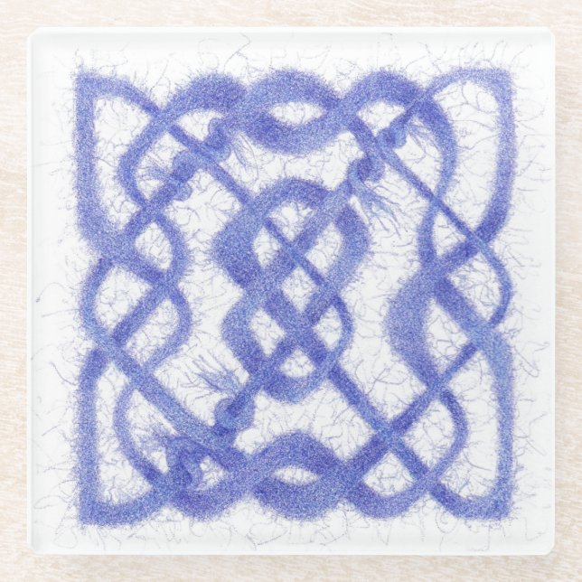 VIOLET CELTIC KNOT Glass Untersetzer (Vorderseite)